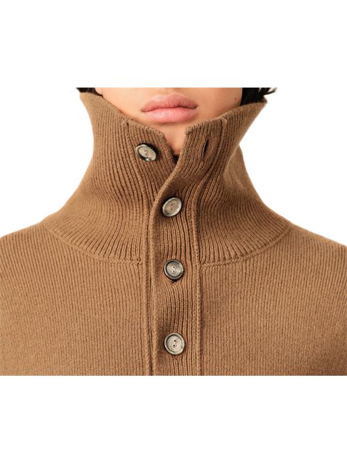 high buttoned collar sweater Ami Paris | UKS885.KN0192.280 CAMEL